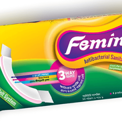 ফেমিনা এন্টিব্যাকটেরিয়াল স্যানিটারি ন্যাপকিন ৮ প্যাড Femina